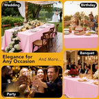 10-Pack Pink Tablecloths for Rectangle Tables, 60 x 102 Inches in 60 x 102 Inches, alternate view 5