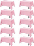 10-Pack Pink Tablecloths for Rectangle Tables, 60 x 120 Inches in 60 x 120 Inches