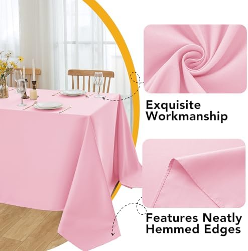 10-Pack Pink Tablecloths for Rectangle Tables, 60 x 120 Inches in 60 x 120 Inches, alternate view 3