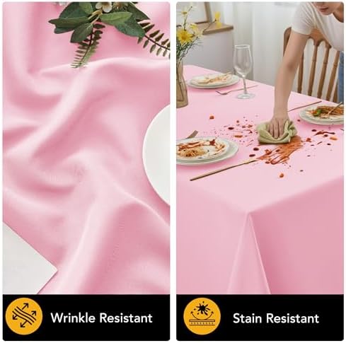 10-Pack Pink Tablecloths for Rectangle Tables, 70 x 120 Inches in 70 x 120 Inches in Pink, alternate view 4