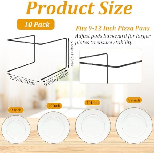 10 Pack Pizza Stand Holder, Metal Pizza Pan Display Riser for Pizza Serving Tray, Non-Slip Square Pizza Rack for, alternate