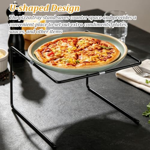 10 Pack Pizza Stand Holder, Metal Pizza Pan Display Riser for Pizza Serving Tray, Non-Slip Square Pizza Rack for, alternate