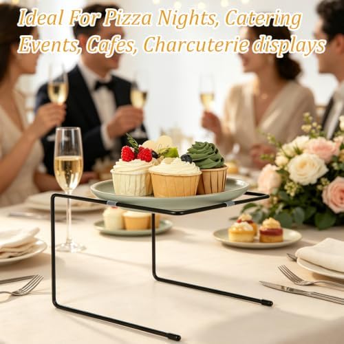 10 Pack Pizza Stand Holder, Metal Pizza Pan Display Riser for Pizza Serving Tray, Non-Slip Square Pizza Rack for, alternate