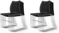 10 Pack Plastic Stacking Chairs, Stackable Office Chairs, Black in Black
