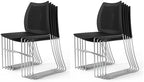 10 Pack Plastic Stacking Chairs, Stackable Office Chairs, Black in Black