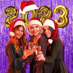 10 Pack Purple Backdrop Tinsel Streamers Foil Fringe Backdrop Halloween Party Decorations Purple Backdrop, alternate view 4