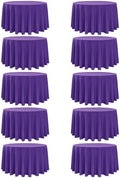 10-Pack Purple Round Tablecloths, 108 in, for 4-5 Ft Round Tables