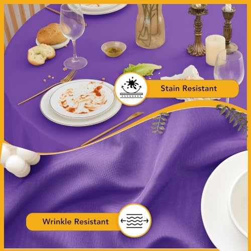 10-Pack Purple Round Tablecloths, 108 in, for 4-5 Ft Round Tables, alternate view 3