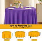 10-Pack Purple Round Tablecloths, 108 in, for 4-5 Ft Round Tables, alternate view 6