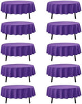 10-Pack Purple Round Tablecloths, 90 in, for 4-5 Ft Round Tables