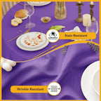 10-Pack Purple Round Tablecloths, 90 in, for 4-5 Ft Round Tables, alternate view 3