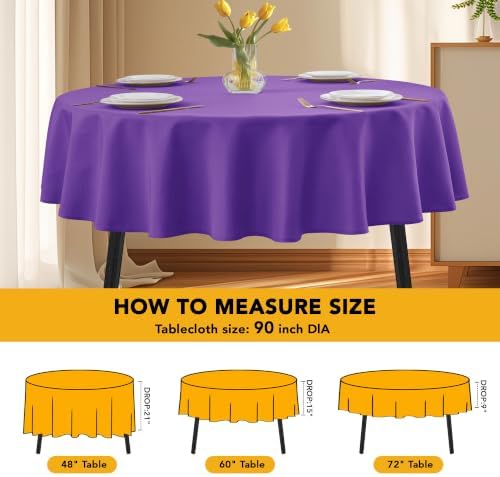 10-Pack Purple Round Tablecloths, 90 in, for 4-5 Ft Round Tables, alternate view 6