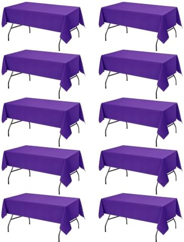 10-Pack Purple Tablecloths for Rectangle Tables, 54 x 108 Inches in 54 x 108 Inches