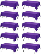 10-Pack Purple Tablecloths for Rectangle Tables, 60 x 102 Inches in 60 x 102 Inches in Purple