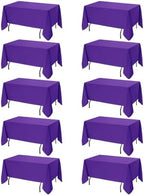 10-Pack Purple Tablecloths for Rectangle Tables, 60 x 120 Inches in 60 x 120 Inches