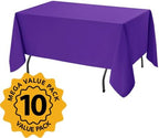 10-Pack Purple Tablecloths for Rectangle Tables, 60 x 120 Inches in 60 x 120 Inches, alternate view 2