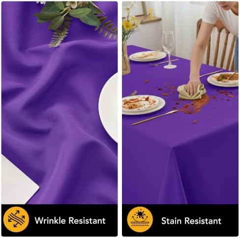 10-Pack Purple Tablecloths for Rectangle Tables, 60 x 120 Inches in 60 x 120 Inches, alternate view 4