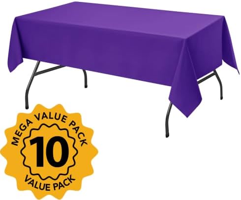 10-Pack Purple Tablecloths for Rectangle Tables, 60 x 84 Inches in 60 x 84 Inches, alternate view 2