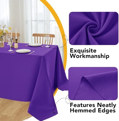 10-Pack Purple Tablecloths for Rectangle Tables, 70 x 120 Inches in 70 x 120 Inches, alternate view 3
