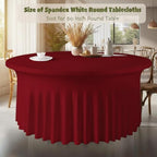 10 Pack Red Round Spandex Tablecloths for 60in Tables, 120Inch Stretchy Fitted 5FT Round Table Clothes, Wrinkle, alternate