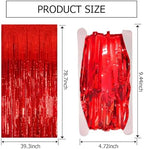 10 Pack Red Streamers Party Backdrop Christmas Decorations Foil Fringe Backdrop Curtains Carnival Casino Theme, alternate