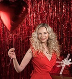 10 Pack Red Streamers Party Backdrop Christmas Decorations Foil Fringe Backdrop Curtains Carnival Casino Theme, alternate