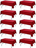 10-Pack Red Tablecloths for Rectangle Tables, 54 x 108 Inches in 54 x 108 Inches