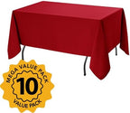 10-Pack Red Tablecloths for Rectangle Tables, 60 x 120 Inches in 60 x 120 Inches, alternate view 2