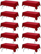 10-Pack Red Tablecloths for Rectangle Tables, 60 x 84 Inches in 60 x 84 Inches