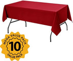 10-Pack Red Tablecloths for Rectangle Tables, 60 x 84 Inches in 60 x 84 Inches, alternate view 2