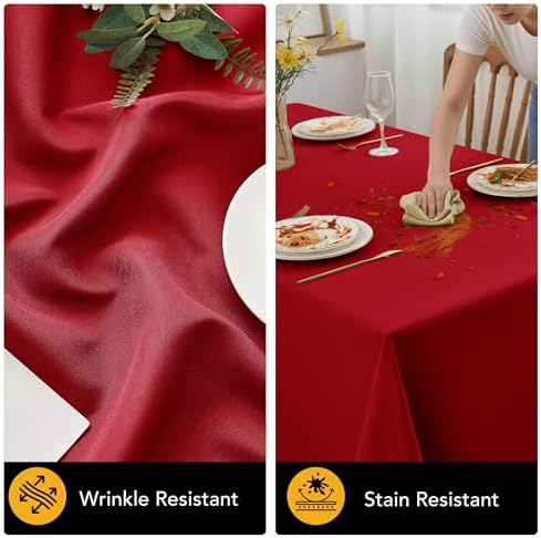 10-Pack Red Tablecloths for Rectangle Tables, 60 x 84 Inches in 60 x 84 Inches, alternate view 4