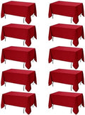 10-Pack Red Tablecloths for Rectangle Tables, 70 x 120 Inches in 70 x 120 Inches