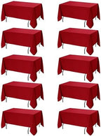10-Pack Red Tablecloths for Rectangle Tables, 70 x 120 Inches in 70 x 120 Inches