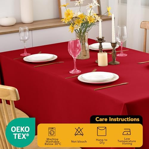 10-Pack Red Tablecloths for Rectangle Tables, 70 x 120 Inches in 70 x 120 Inches, alternate view 7