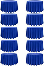 10-Pack Royal Blue Round Tablecloths, 108In, for 4-5Ft Round Table