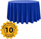 10-Pack Royal Blue Round Tablecloths, 108In, for 4-5Ft Round Table, alternate view 2