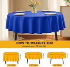10-Pack Royal Blue Round Tablecloths, 70 in, for 3-4Ft Round Table, alternate view 6