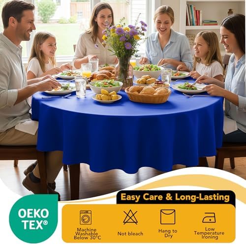10-Pack Royal Blue Round Tablecloths, 70 in, for 3-4Ft Round Table, alternate view 7