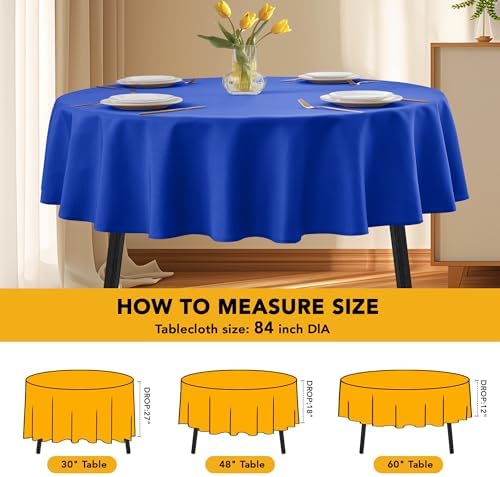 10-Pack Royal Blue Round Tablecloths, 84 in, for 3-5Ft Round Table, alternate view 6