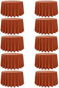 10-Pack Rust Round Tablecloths, 108 in, for 4-5 Ft Round Tables