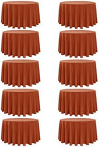10-Pack Rust Round Tablecloths, 108 in, for 4-5 Ft Round Tables