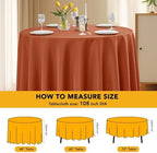 10-Pack Rust Round Tablecloths, 108 in, for 4-5 Ft Round Tables, alternate view 6