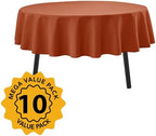 10-Pack Rust Round Tablecloths, 70 in, for 3-4 Ft Round Tables, alternate view 2