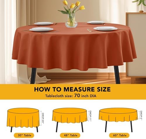 10-Pack Rust Round Tablecloths, 70 in, for 3-4 Ft Round Tables, alternate view 6
