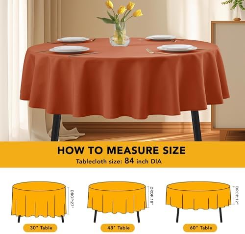 10-Pack Rust Round Tablecloths, 84 in, for 3-5 Ft Round Tables, alternate view 6