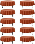 10-Pack Rust Round Tablecloths, 90 in, for 4-5 Ft Round Tables