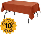 10-Pack Rust Tablecloths for Rectangle Tables, 60 x 102 Inches in 60 x 102 Inches, alternate view 2