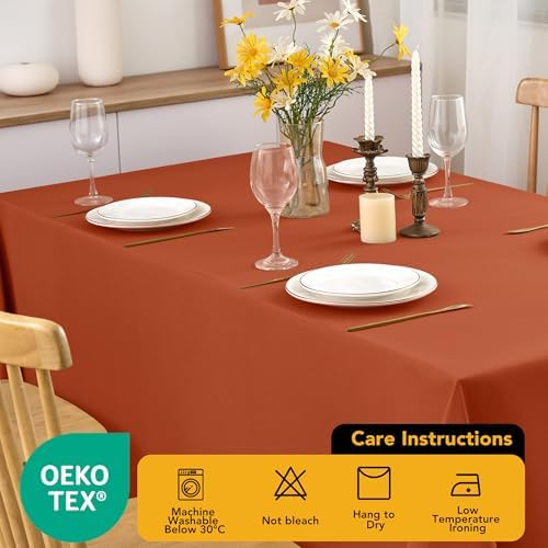10-Pack Rust Tablecloths for Rectangle Tables, 60 x 102 Inches in 60 x 102 Inches, alternate view 7