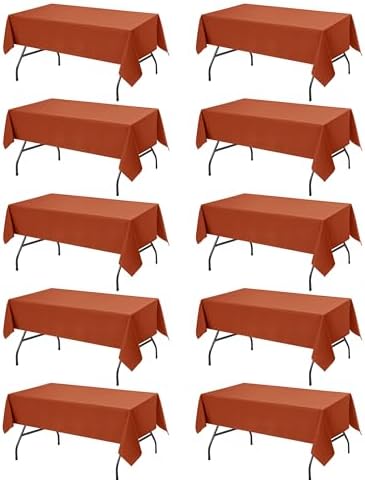 10-Pack Rust Tablecloths for Rectangle Tables, 60 x 84 Inches in 60 x 84 Inches