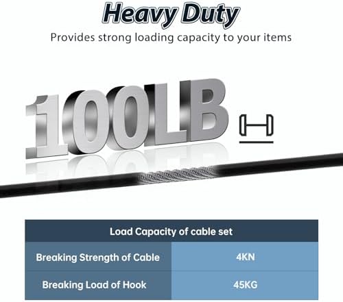 10-Pack Safety Security Cables for DJ Stage Lighting, 2ft Stainless Steel Cable with 1/8" Diameter, Black Ropes, alternate